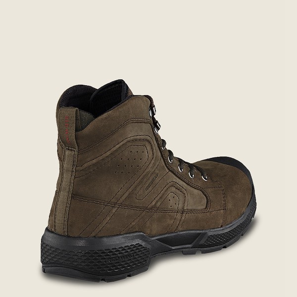 Red Wing Mens Work Boots - Exos Lite - 6-inch Waterproof Soft Toe - Dark Olive - GUI397146